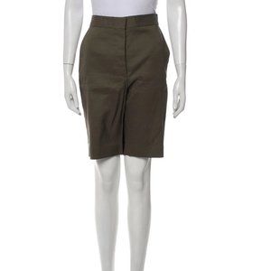 Stella McCartney Designer Silk Knee-Length Tailored Bermuda Shorts, Size 8